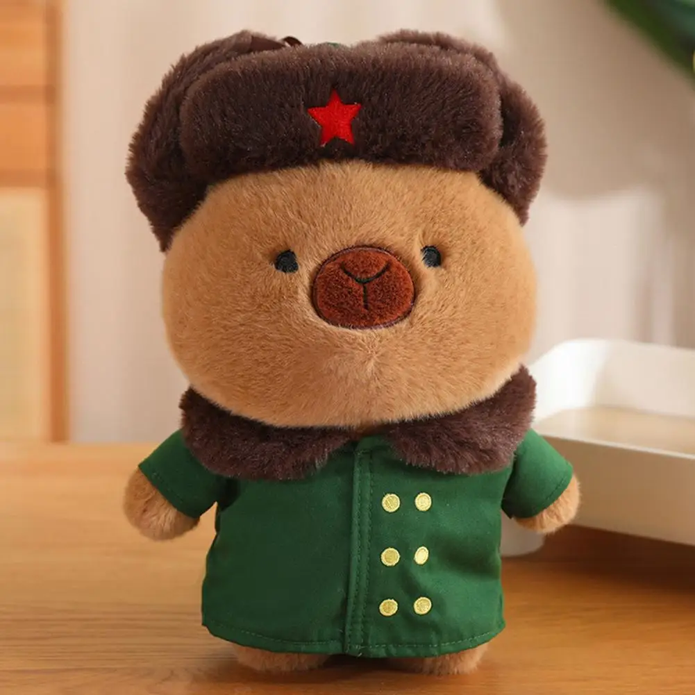 Unique Design Stuffed Toy Adorable Water Guinea Stuffed Toy with Removable Green Coat Fluffy Plush Doll Simulation Stuffed Girls