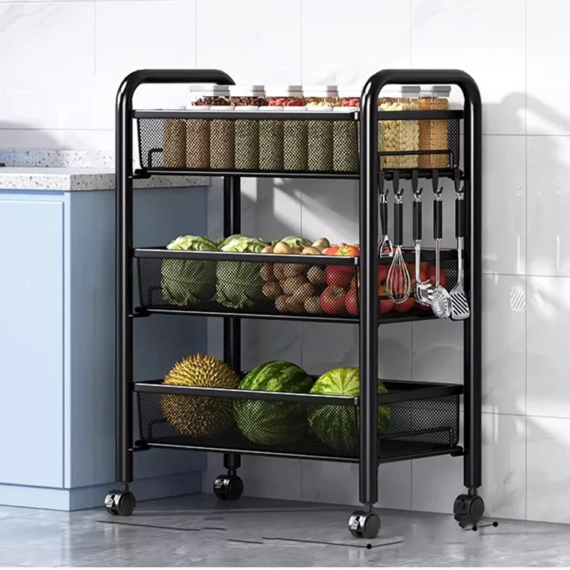 Utility Bathroom Trolley Cart Organizer Vegetable Restaurant Rolling Trolley Storage Cabinet Cabeceiras Kitchen Furniture