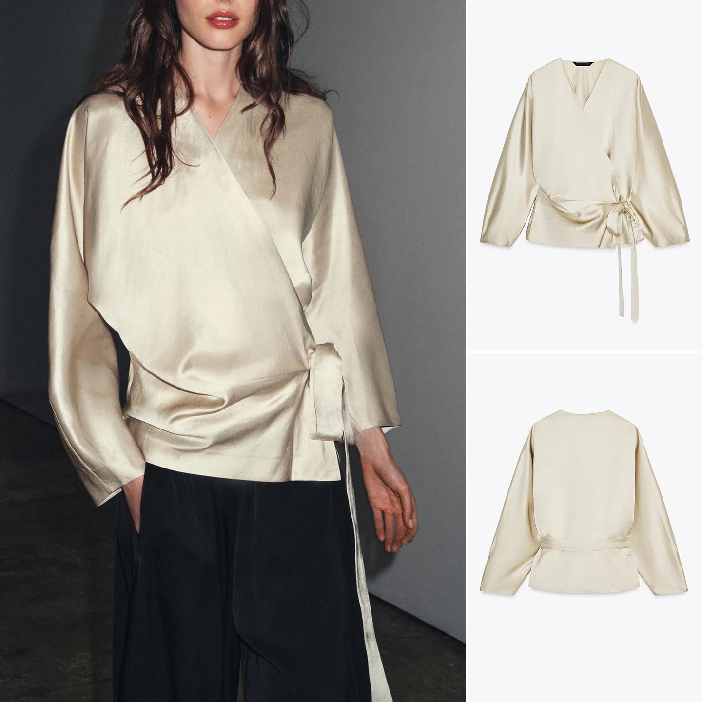 

Осенние новые женские простые льняные смешанные v-образные вырезы, длинные све, украшенные двойными пуговицами, повседневные свободные посадки