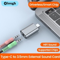 Elough Type C To 3.5mm External Sound Card Adapter USB C 3.5mm Audio Converter Suitable for Phone laptop headphone microphone