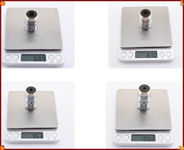 Microscope Plan Achromatic Objective Lens Top Quality 4X 10X 40X 100X Pure Copper Material RMS Thread for Olympus