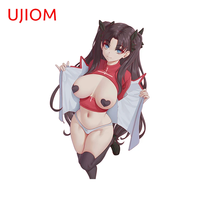 UJIOM 13cm × 8.1cm Hentai Rin Tohsaka Wall Sticker Seductive Breasts Posters Design Decal Edgy Refrigerator Laptop Accessories