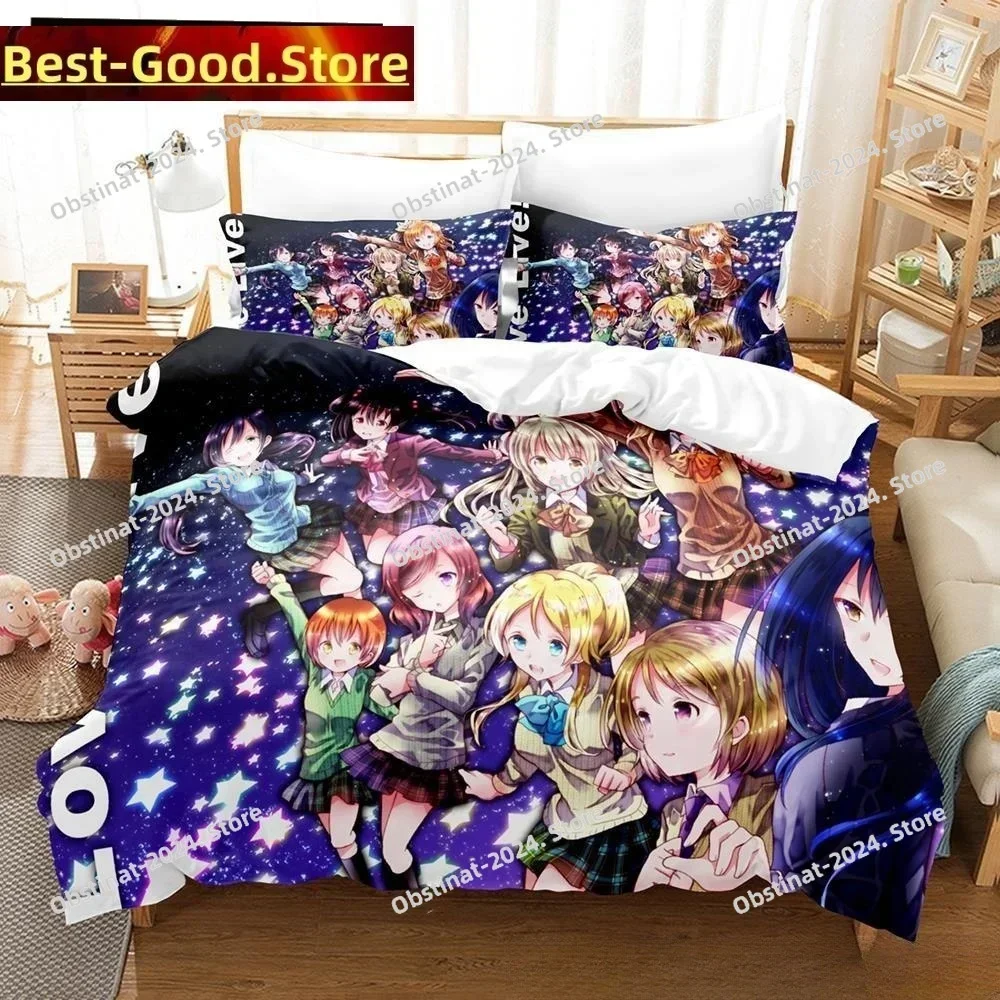 3D Anime Kawaii Girs Love Live! Bedding Set Printed single Comforter Quilt Duvet Cover Pillow Case 3 Pieces Sets Kids Adult Size