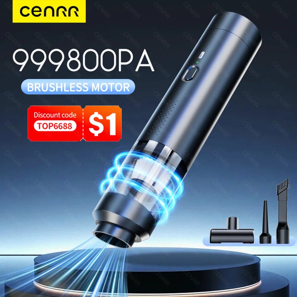 

CENRR 2025 New Car Vacuum Cleaner 9998000PA Strong Suction Powerful Wireless Portable Car Cleaner for Home Appliance Air Blower