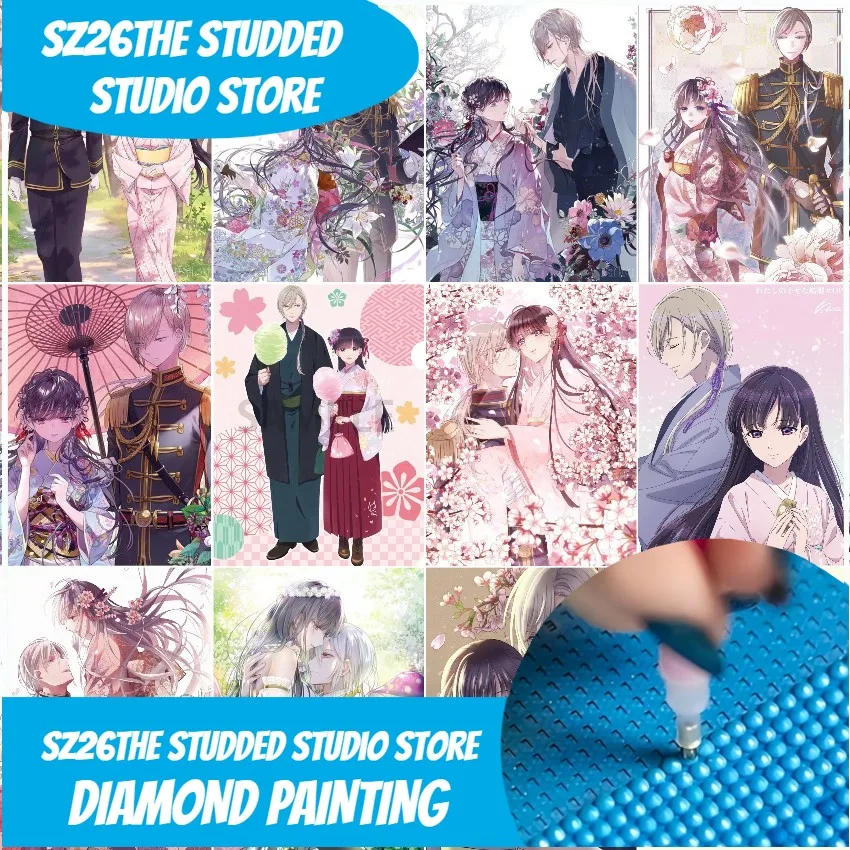 

Sz26The Studded My Happy Marriage Anime Diamond Painting Art Miyo Saimori And Kiyoka Kudou Cartoon Lover Mosaic Cross Stitch Hom