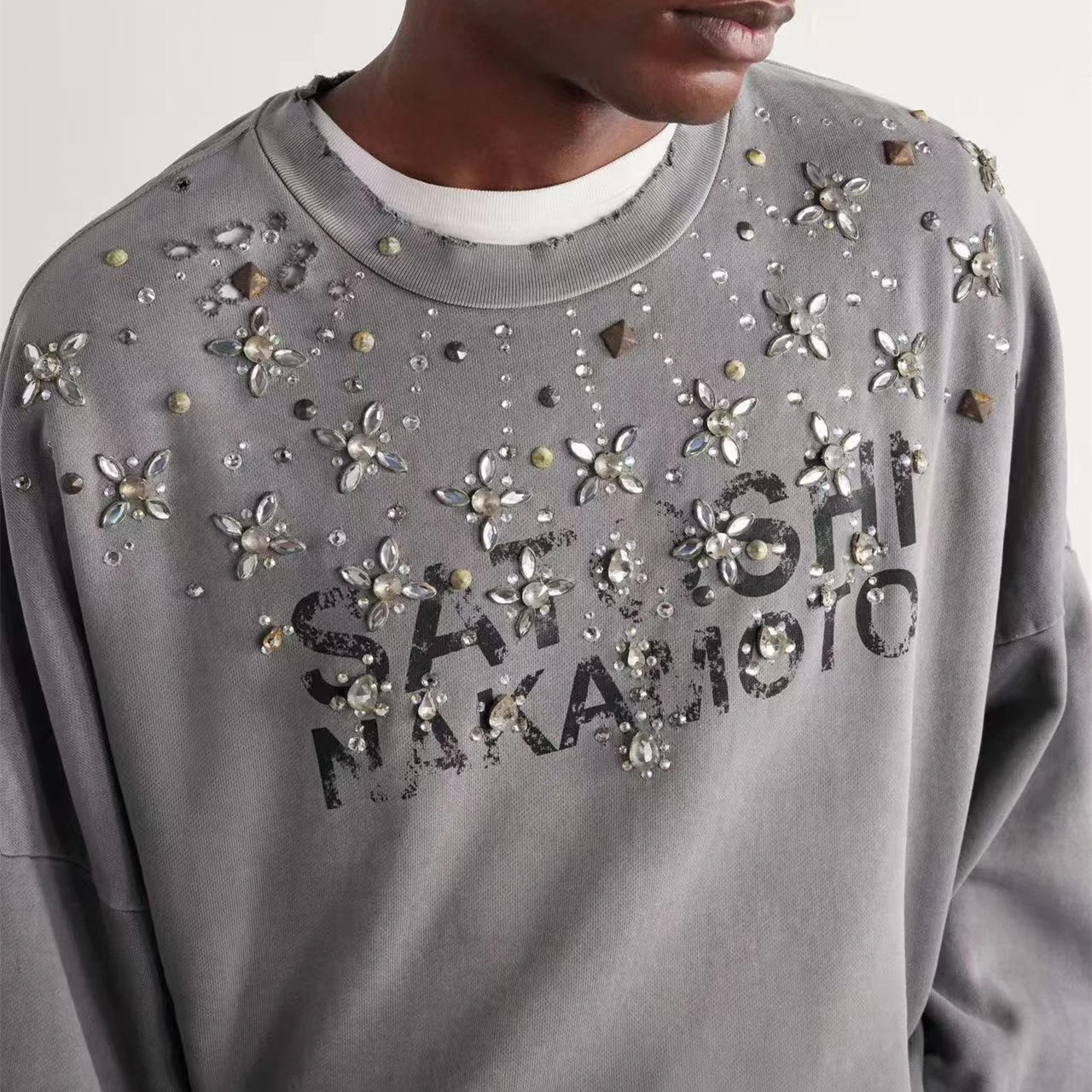 SATOSHI NAKAMOTO 26SS CRYSTAL CASTLE CREWNECK Sweatshirts Men Women High Quality Hooded