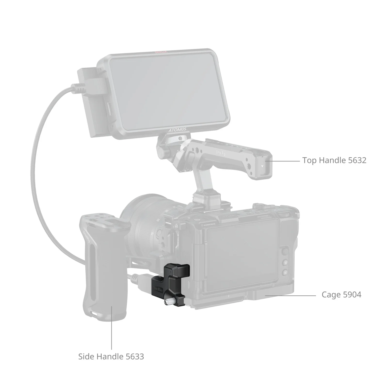 Adapter SmallRig High-Definition do portu Nikon ZR typu D na kompatybilny port typu A do klatek 5904, 5905, 5468, 5467, 6113-5907 — zdjęcie produktu 5