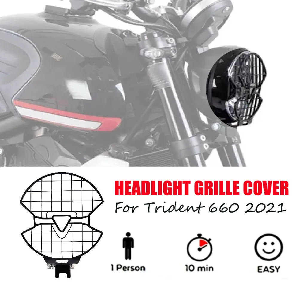 

For Trident 660 Trident660 Headlight Guard Protector Grill Cover2021 NEW STYLE BLACK Motorcycle Accessories
