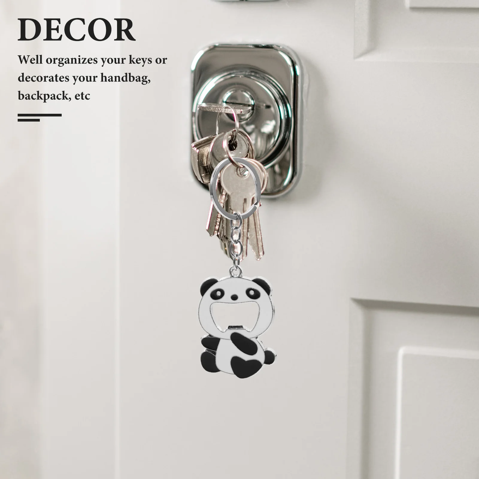 الباندا مفتاح سلسلة المحمولة فتاحة الزجاجات البيرة لطيف الجدة حلقة رئيسية هدية لأصدقاء الأسرة الرجال النساء المفاتيح لطيف #1