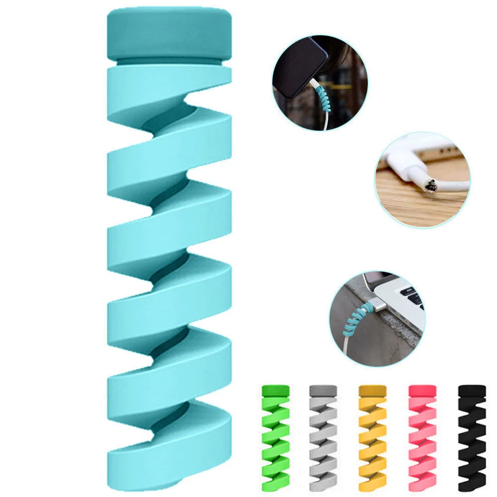 Bobina Winder Prático Portátil Espiral Tubo Protetor, Colorido Linha de Dados Silicone para Organização Cabo, Novo, 10Pcs, 2024