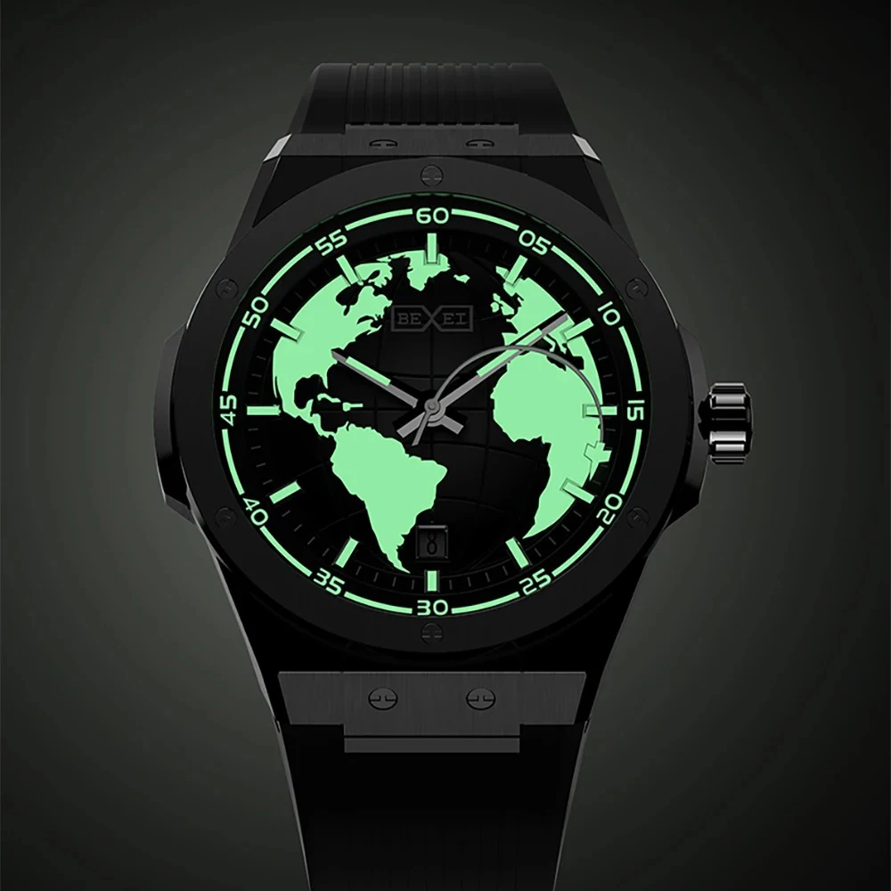 BEXEI Watch Mens Automatic Mechanical Sapphire Waterproof Watches for man Super Luminous Stainless Steel Simple Wristwatch 9136