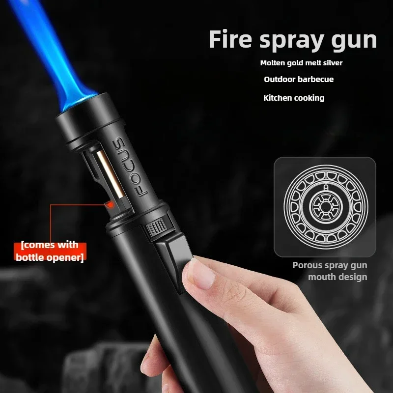 1300 ° Flame with Bottle Opener Multi functional Lighter, Direct Spray Blue Flame Lighter, Outdoor Barbecue Metal Welding