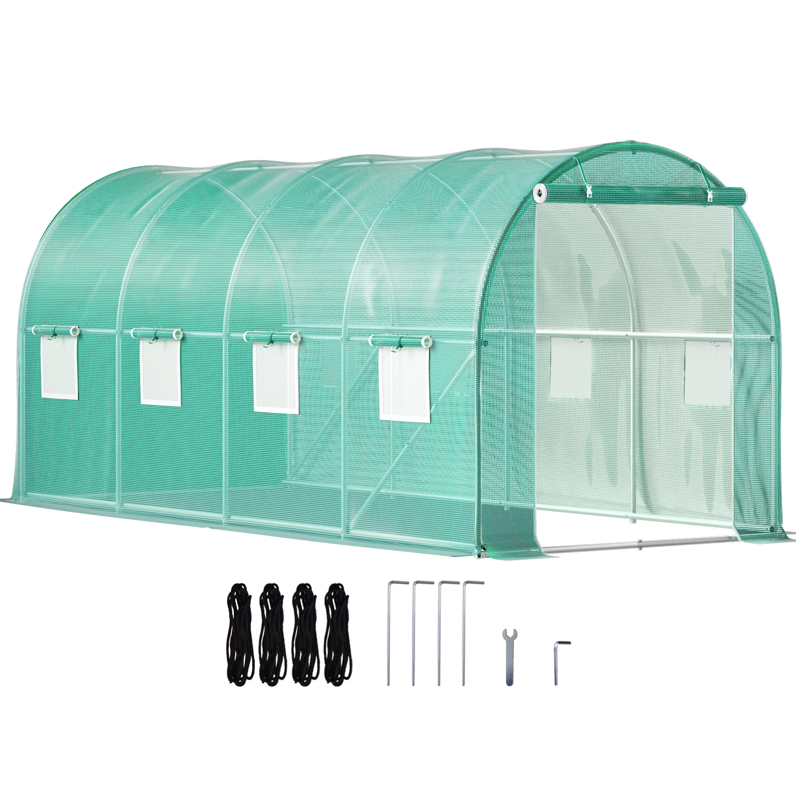 SucceBuy Marco galvanizado para invernadero de túnel para caminar y cubierta impermeable 10x7x7/15x7x7/20x10x7/12x7x7 pies Invernaderos y marcos fríos