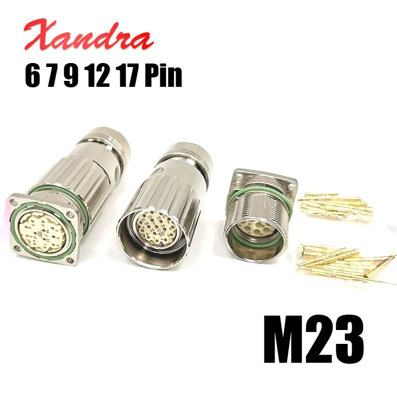 M23 6P 7Pin 9P 12P 17Pin Servo Aviation Plug Socket Male Female Motor Encoder Connector Clockwise/Anticlockwise PG9 PG11 Adapter