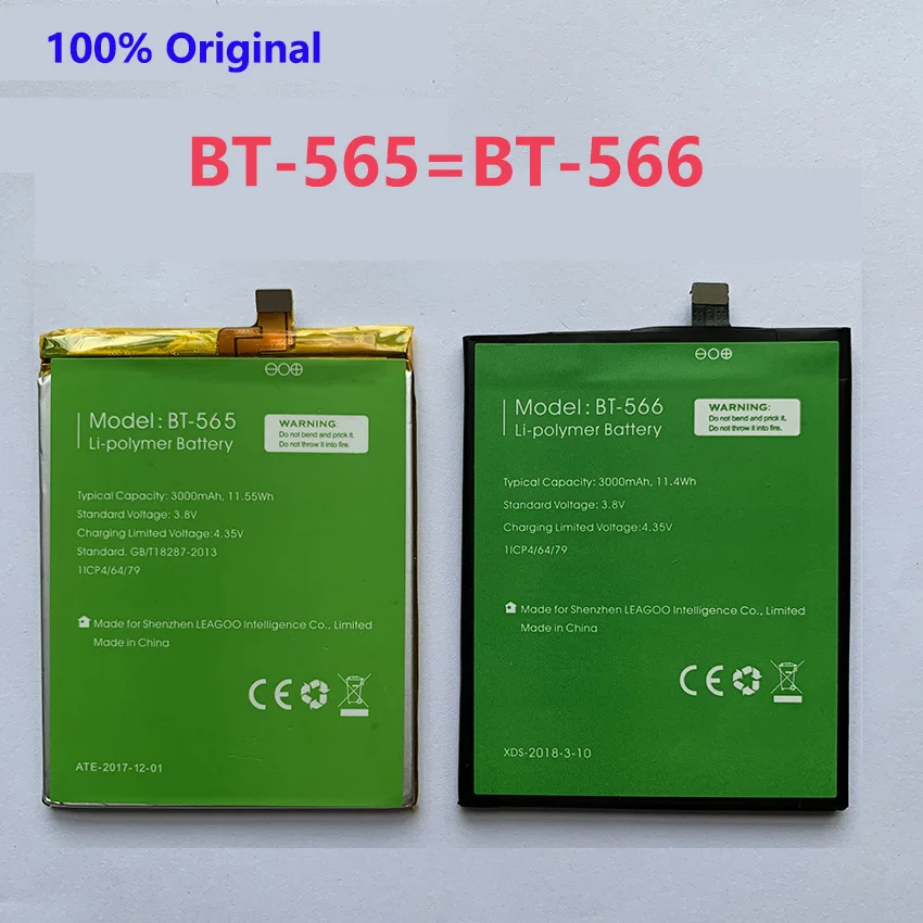 100% New Original BT-565&BT-566 3000mAh Battery For Leagoo KIICAA Mix T5 T5C BT565 BT566 Phone Parts Bateria Batterie Baterij