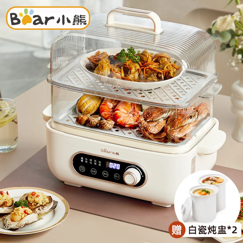 

Bear Electric Steamer 10L Household Small Double-layer Steamer 12H Appointment Multi-function Steamer Breakfast Machine