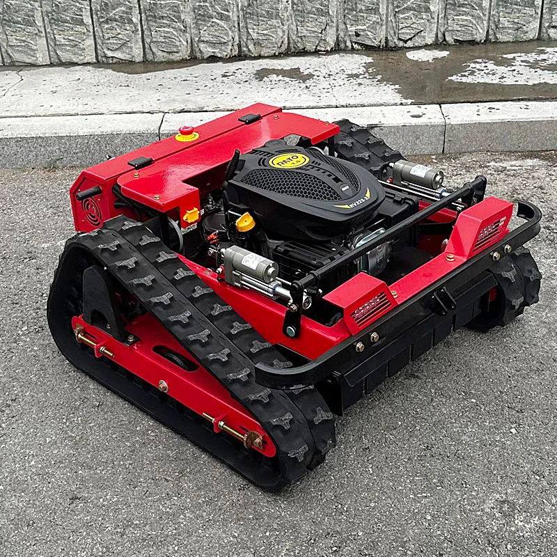 

Customizable, low-cost, multi-functional tracked remote-controlled hillside lawn mower/robotics