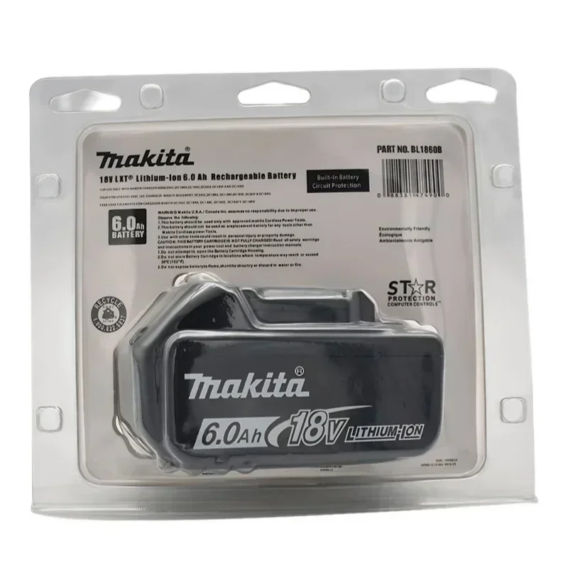 100% Original Makita 18V 6.0Ah Rechargeable Lithium Battery for Makita 18V BL1860B BL1850B BL1840B BL1930B Power Tools