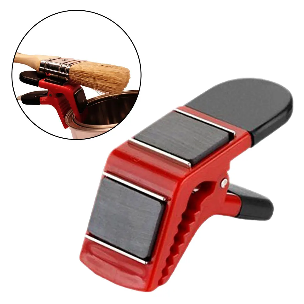 Magnetic Paint Brush holder clip w/Tin Opener Painiters DIY Tools Red/Blk