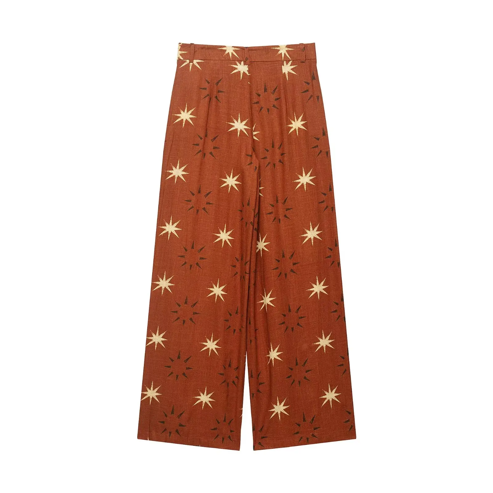 BSAY Neck Hanging Short Top and Pants Set 2025 Summer New Product Sun Printed Top or Sun Printed Wide Legs Pants
