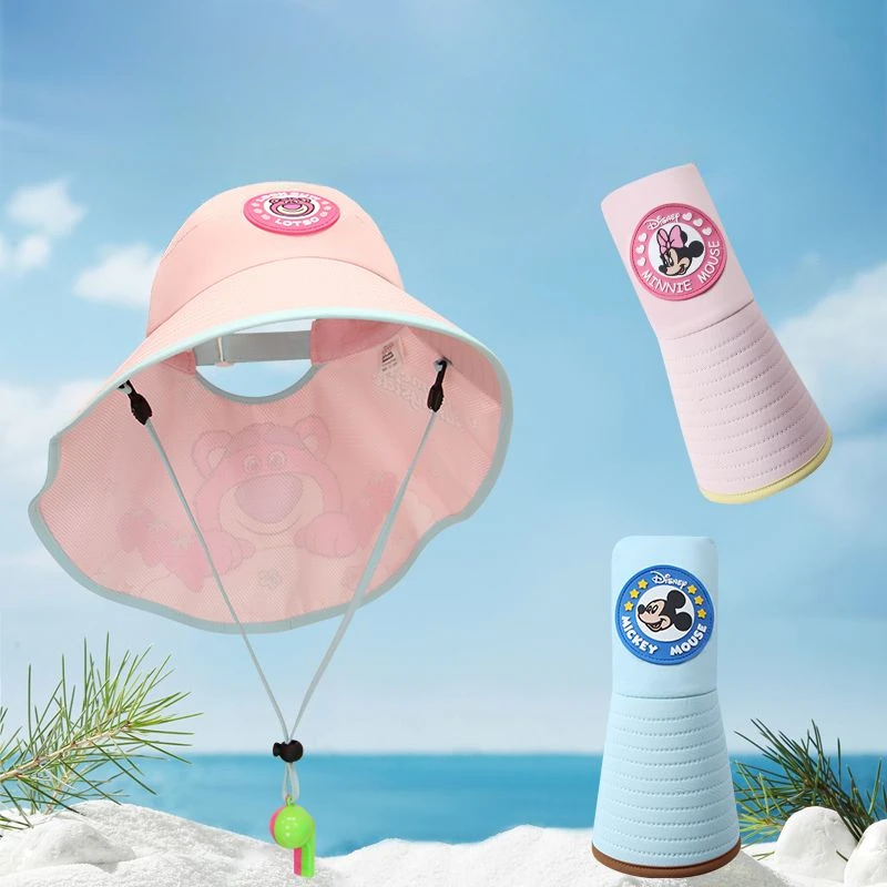 

Mickey Minnie Movie Peripherals Cute Kids Bucket Hat Girl Summer Outdoor UV Protection Big Hat Brim Beach Hat Holiday Gifts