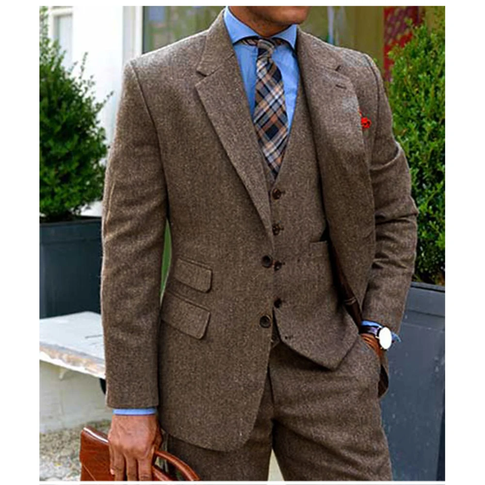 3 Piece Mens Fashion Suits New In Suits & Blazers Tweed Suits Tweed Suit Men Suits High Quality Mens Designer Clothes Casual