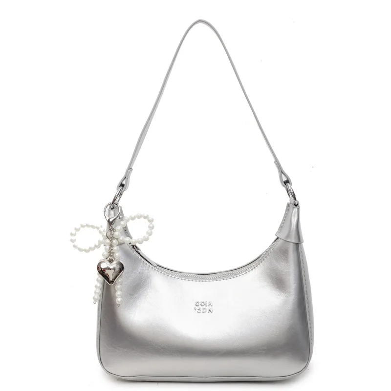 Высококачественная нишевая сумка для подмышек, женская сумка, новинка 2024, модная осенняя модная сумка на плечо, текстурированная сумка для подмышек