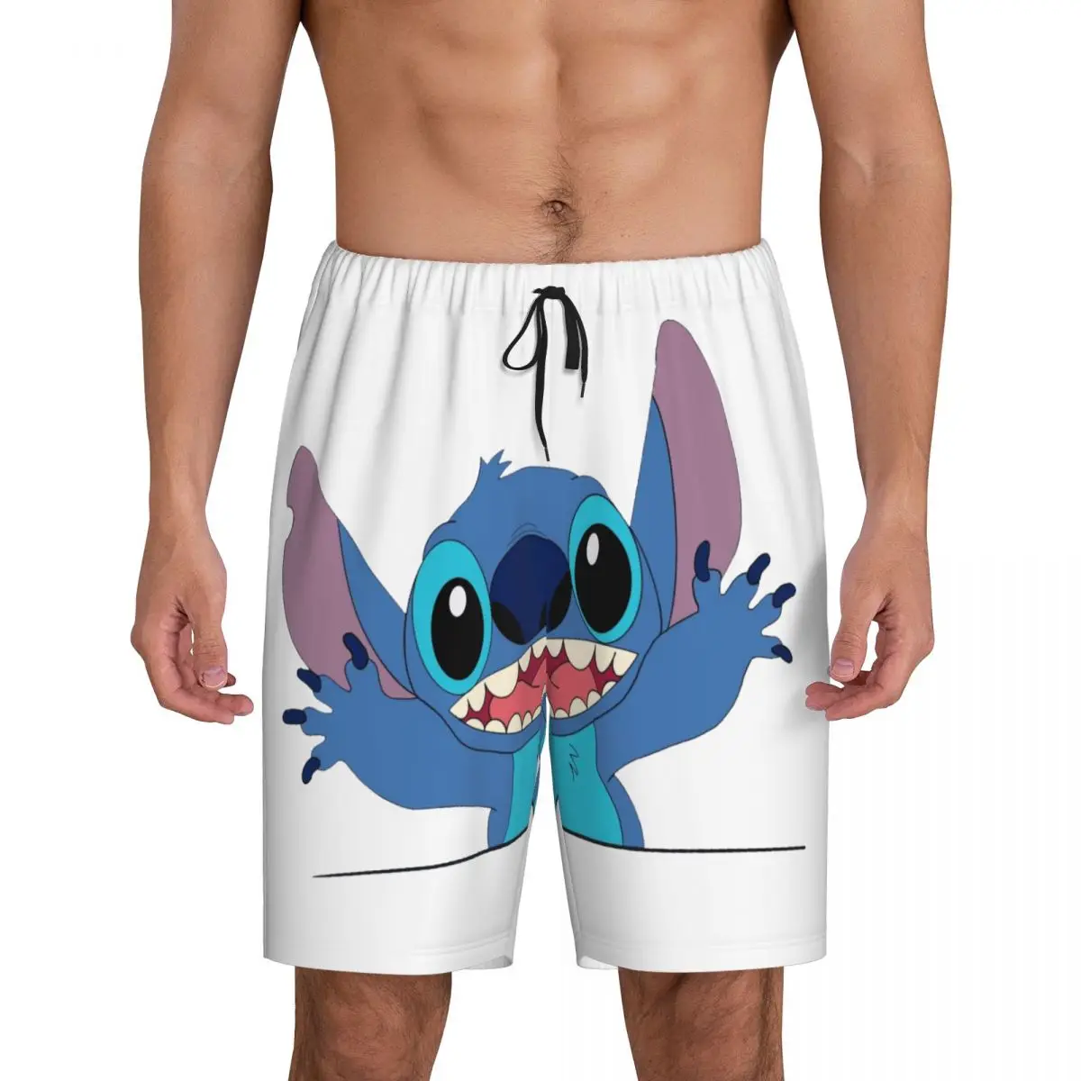 

Custom Cartoon Anime Manga Stitch Pajama Shorts Sleepwear Men's Elastic Waistband Sleep Lounge Short Pjs with Pockets