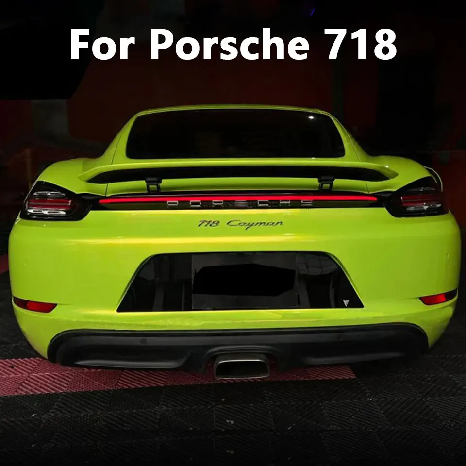 أضواء السيارة EJR لبورشه 718 كايمان بوكستر 2016-2021 تعديل LED من خلال المصابيح الخلفية المتدفقة السيارات شريط المصباح الأوسط ملحق
