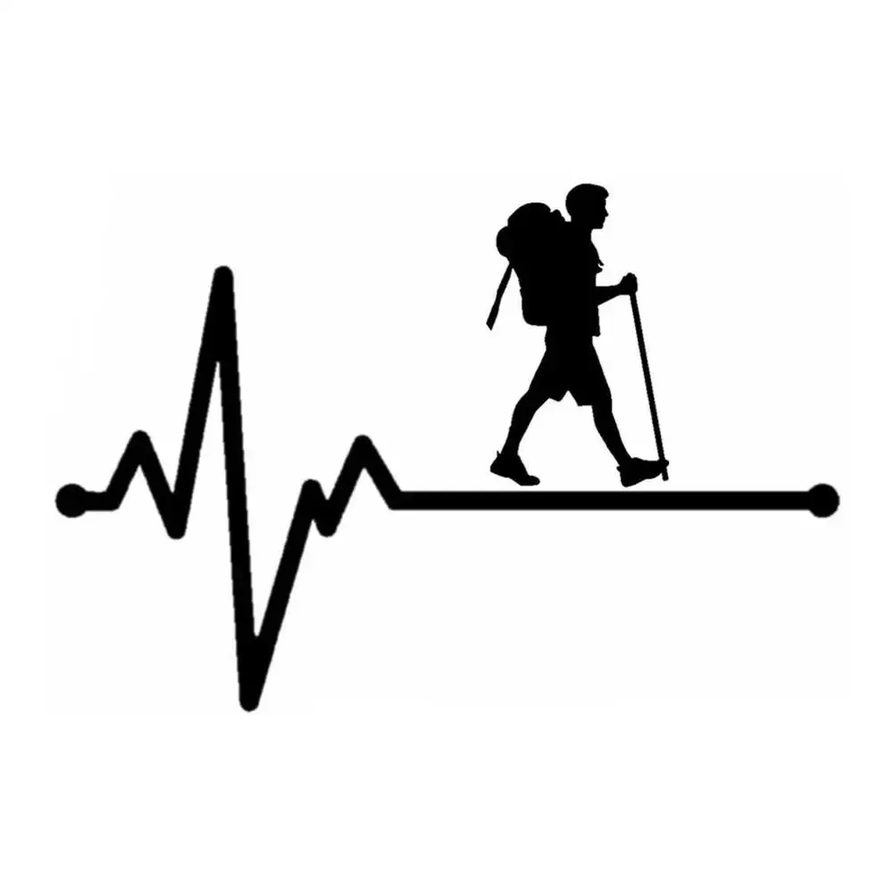 

Jpct Hiking Men's Lifeline Heartbeat Decals for Racing, Refrigerator, Notebook PVC Waterproof Decorative Stickers, 16 * 10cm