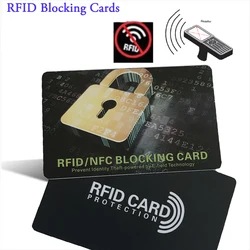 5Pc RFID Blocking Cards Contactless NFC Debit Credit Card Passport Protector Blocker Set Smart Anti-theft Design RFID Blocker