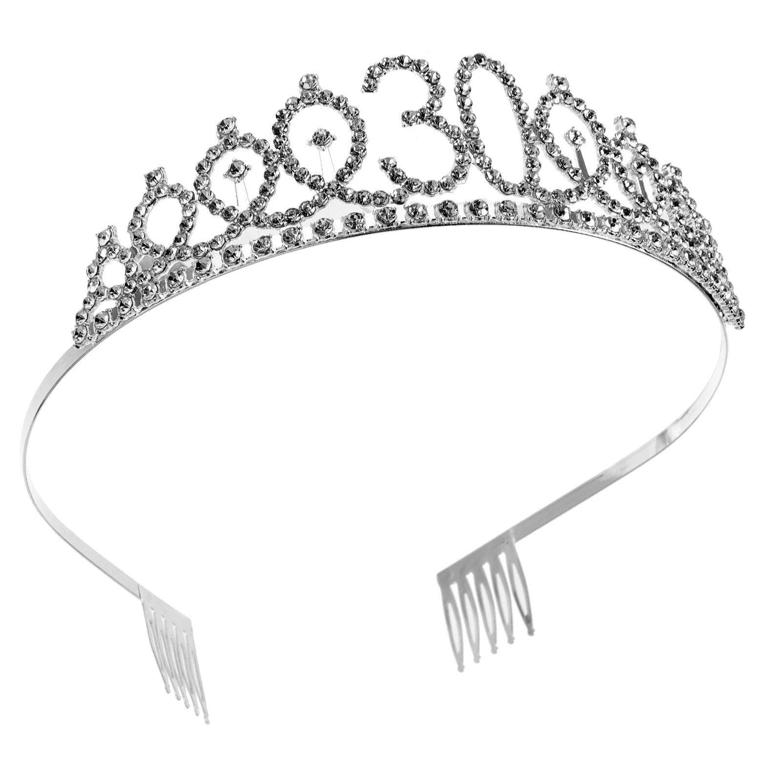 

Birthday Tiara Comb Crystal Rhinestone Crown Hair Accessories Anti-Allergic Princess Party Favors For Women Girls Dance