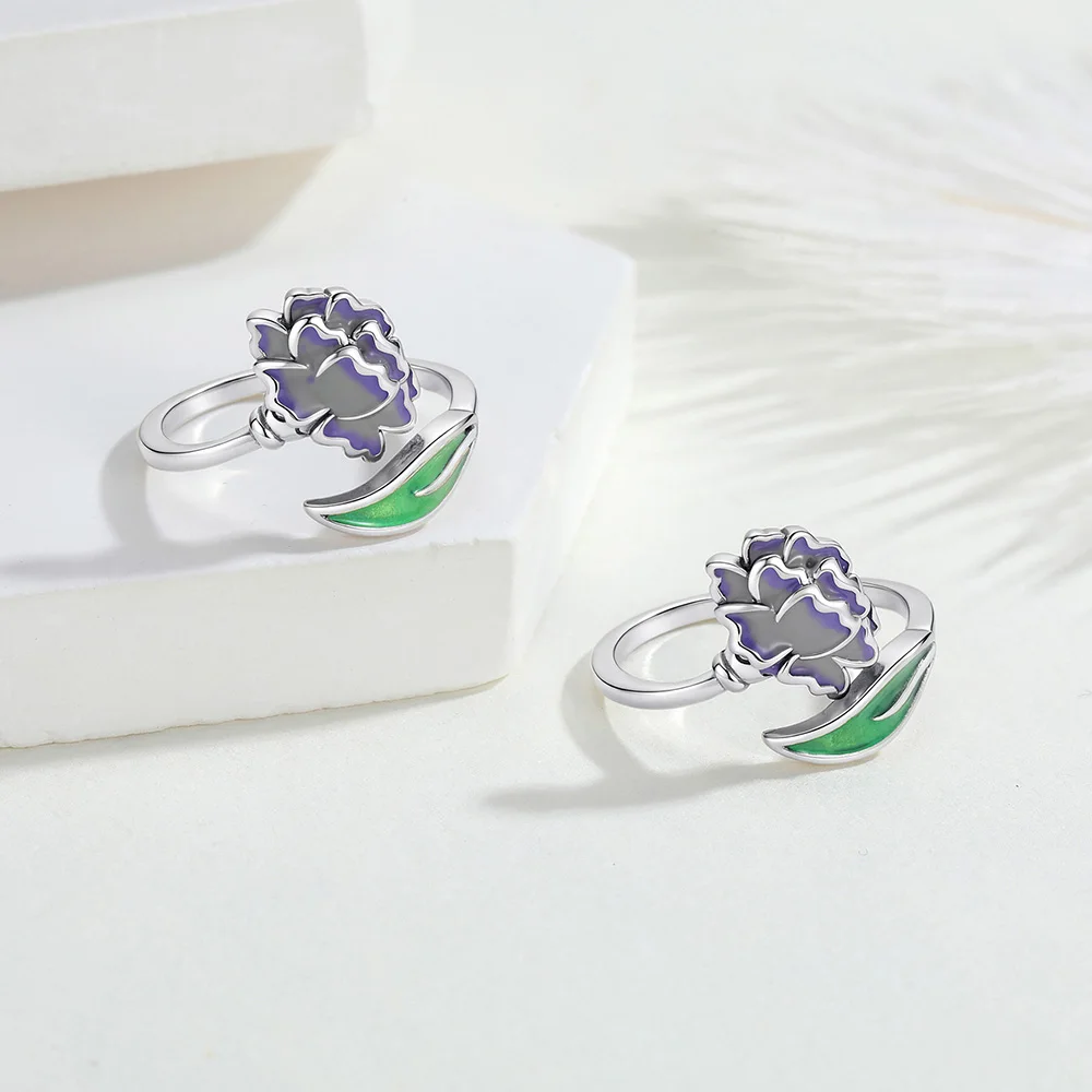 925 Sterling Silver Cute Ring Fashion Floral Seahorse Dragon Eiffel Tower Ring For Ladies Friends Jewelry Accessories Party Gift