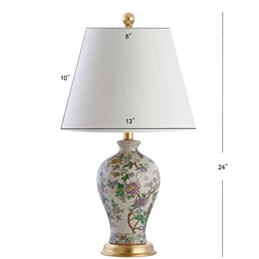 JYL3009A Grace 24 "Florale Lampada da tavolo a LED Classica Cottage Comodino Scrivania Lampada da comodino per Camera da letto Soggiorno Ufficio College Bo