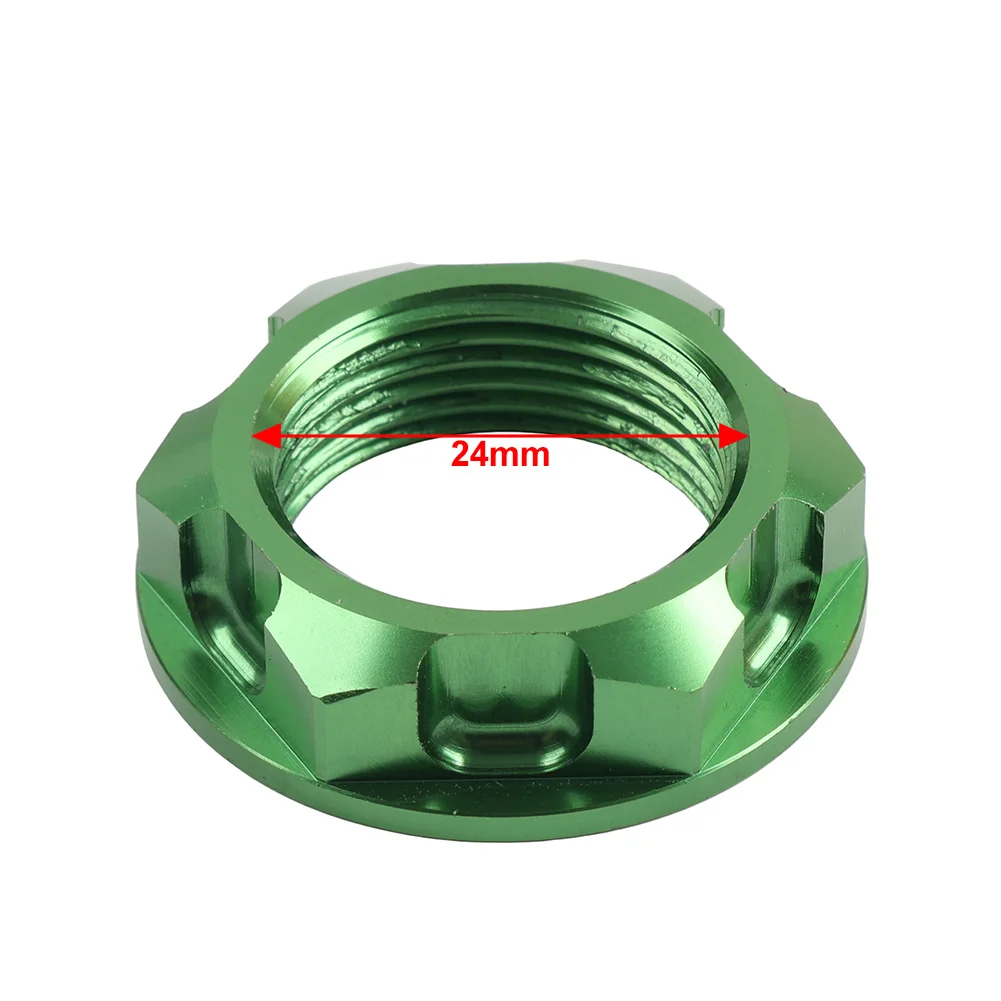 1Pc Motorcycle Steering Stem Nut CNC Green For Kawasaki KX 125 KX250 KX250F KX450F KX450X For SUZUKI DR-Z 400 WR250R