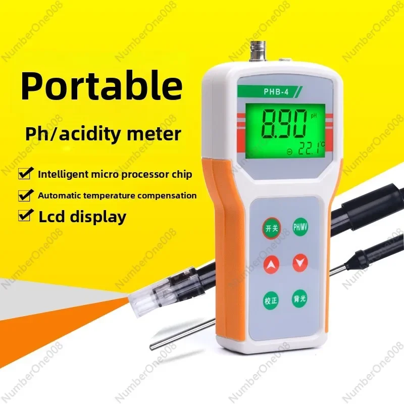 Portable pH Meter: Digital Display, Suitable for Water Quality Acid-Base Testing and Laboratory Use