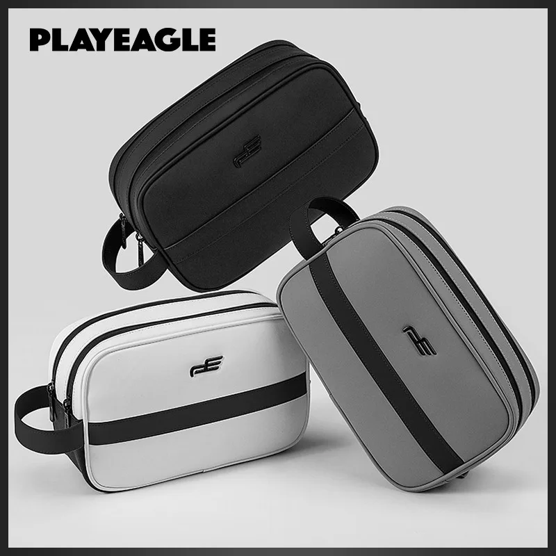 PLAYEAGLE Golf Handbag PU Leather Waterproof Mens Womens Cosmetic Purse