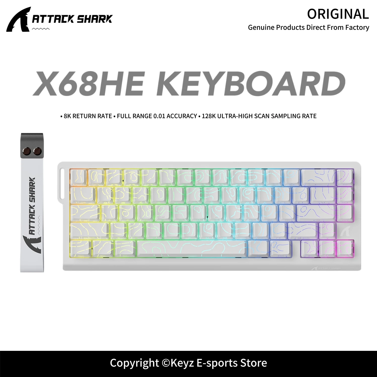 ATTACK SHARK X68HE X68PRO HE Magnetic Axis Gaming Keyboard 0.01mm RT Accuracy 0.125ms Ultra Low Latency Web Driver RGB Backlit