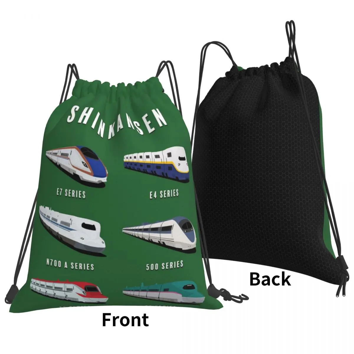 

Japanese Shinkansen Bullet Trains Artwork Backpacks Multi-function Portable Drawstring Bags Sports Bag Book Bags Travel Students