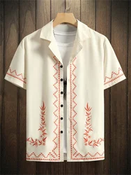 Men's Shirt Soft Comfortable Short Sleeve Shirt Summer Hawaiian Shirt Floral Fashion Design Men's Clothing Extra Large Size