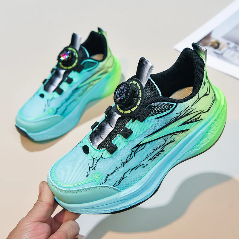 Children Running Shoes School Training Match Cushioning Anti Slip Tennis Shoes Mesh Rebound Comfortable Casual Sneakers for Kids