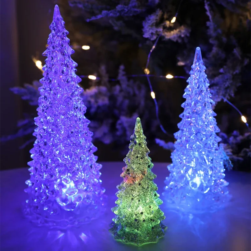 Acrylic LED Night Light Christmas Decorations Colorful Christmas Tree Lights Wedding Party Christmas New Year Childrens Gift