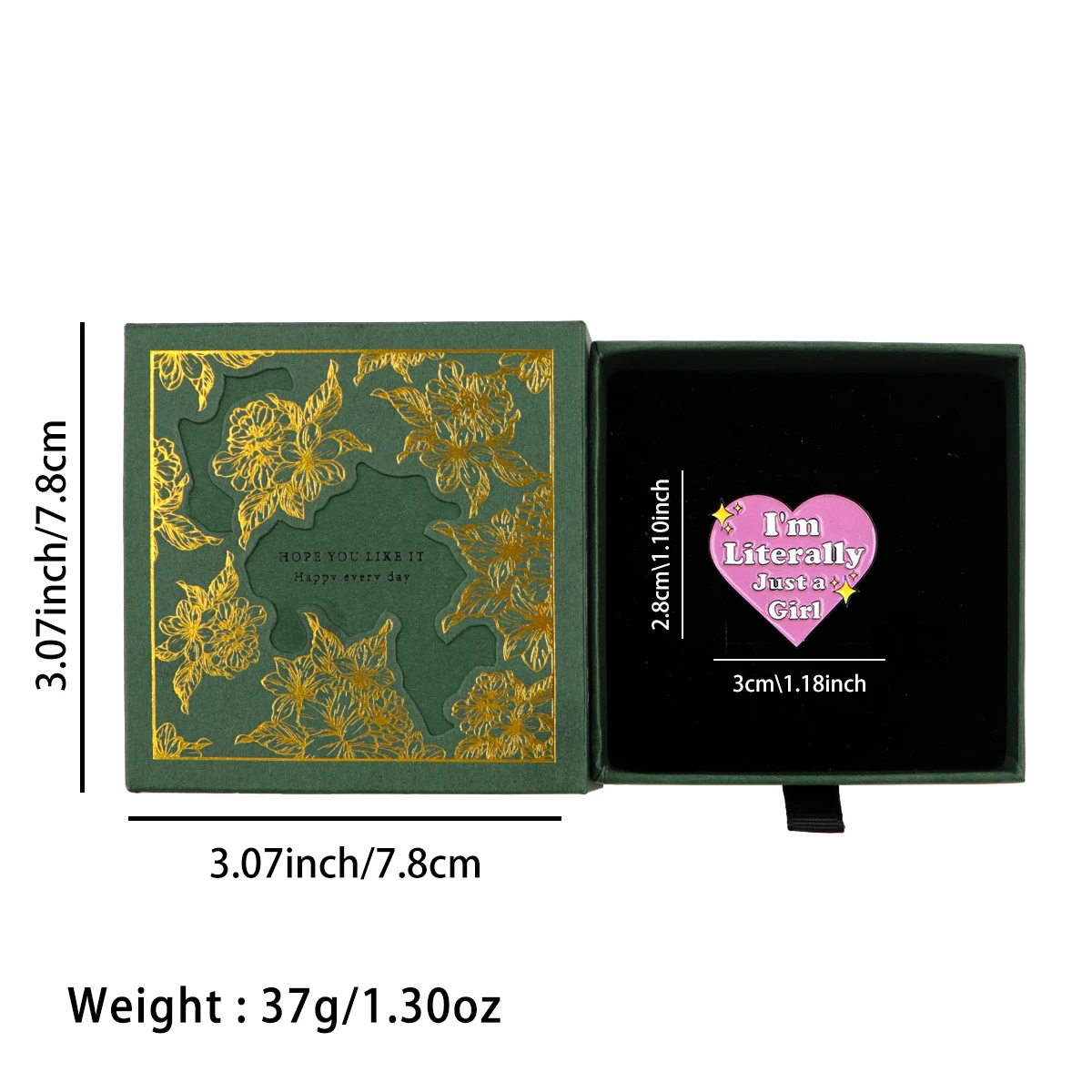 مجرد فتاة المينا دبوس القلب يقتبس شارات على ظهره المرأة دبابيس قبعة التلبيب دبابيس تأثيري اكسسوارات اللعب هدية صندوق