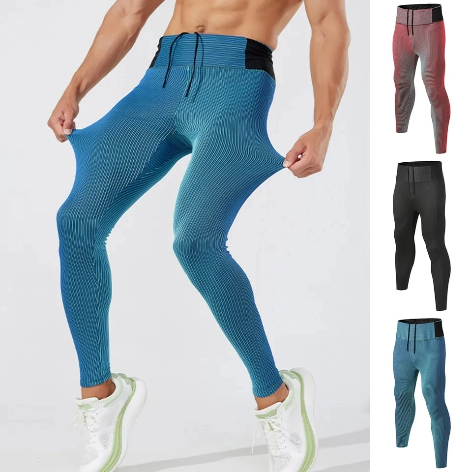 

Men's Compression Leggings Gym Fitness Tights Workout Training Jogging Sports Pants Mens Sportswear Male Bodybuilding Trousers