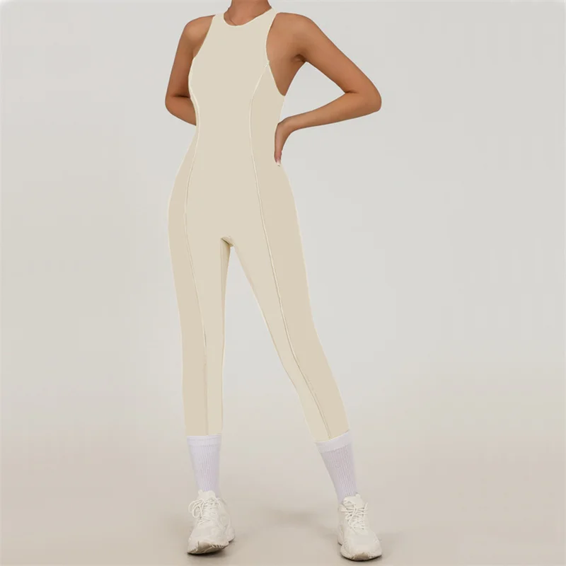 Women Tracksuit Zipper Jumpsuit Yoga Set One Piece Jumpsuit Workout Scrunch Legging Rompers Sport Gym Active Suit Fitness Wear