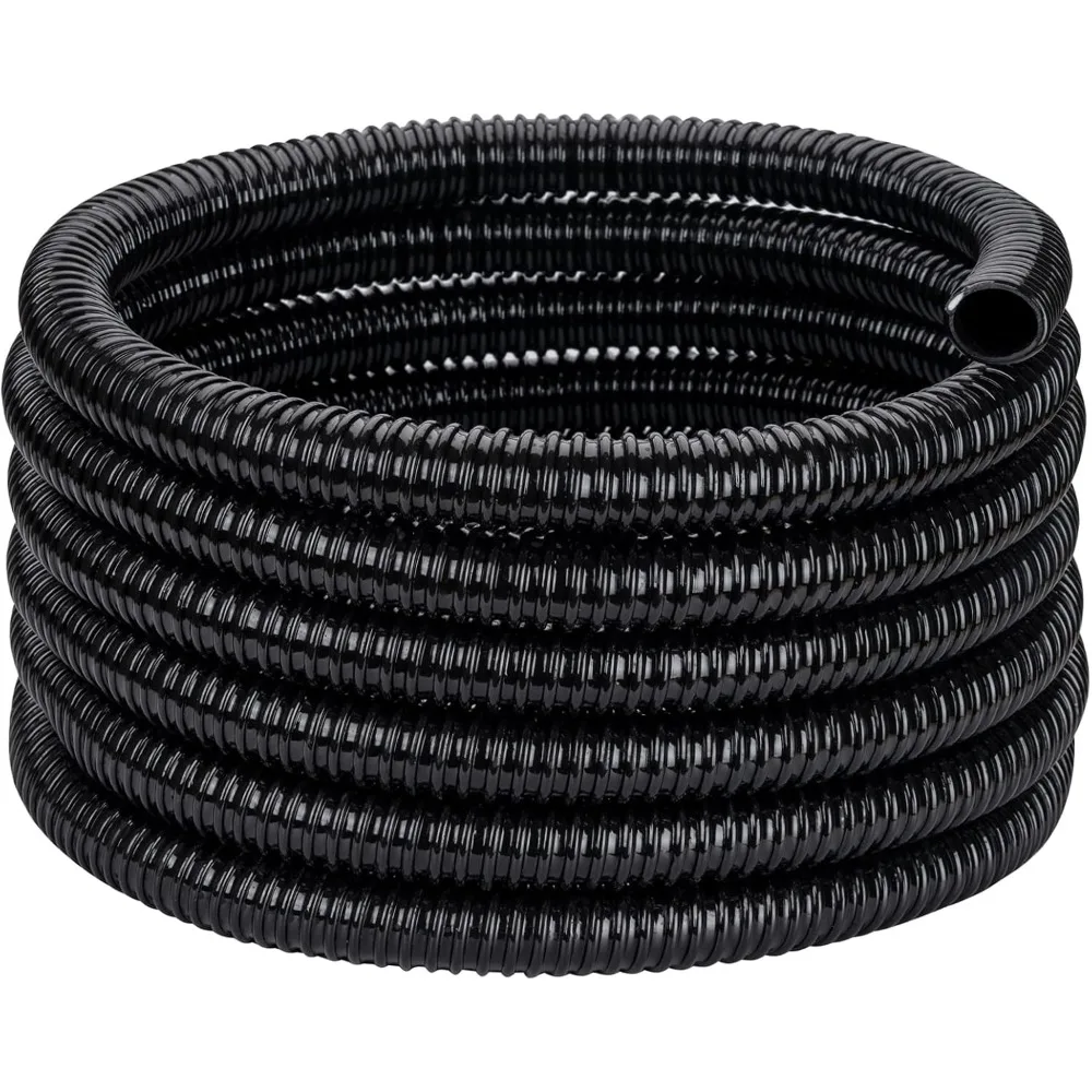 

Tubing ID 2 × 50ft Black Corrugated Flexible Reinforced Waterfall Pond Tube Sump Pump Hose, Non-toxic & Kinkproof (50 ft)
