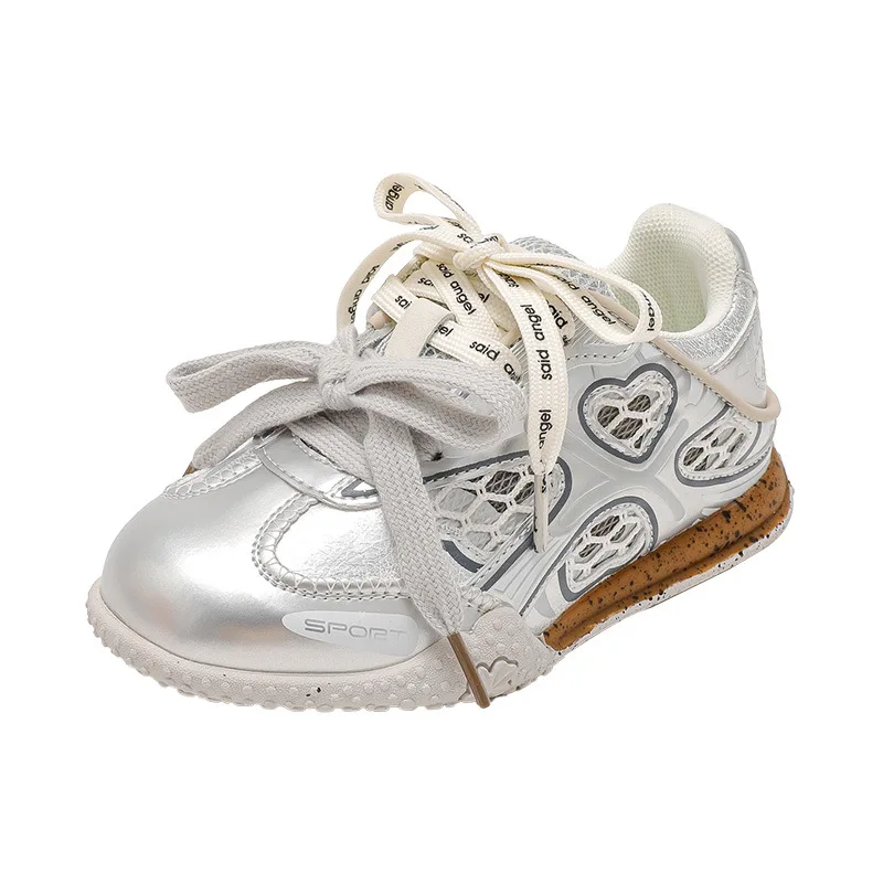 

Autumn Children's Boy Girls Microfiber Mesh Breathable Dad Shoes Kid Toddler Students Fashionable All-match Casual Running Shoes