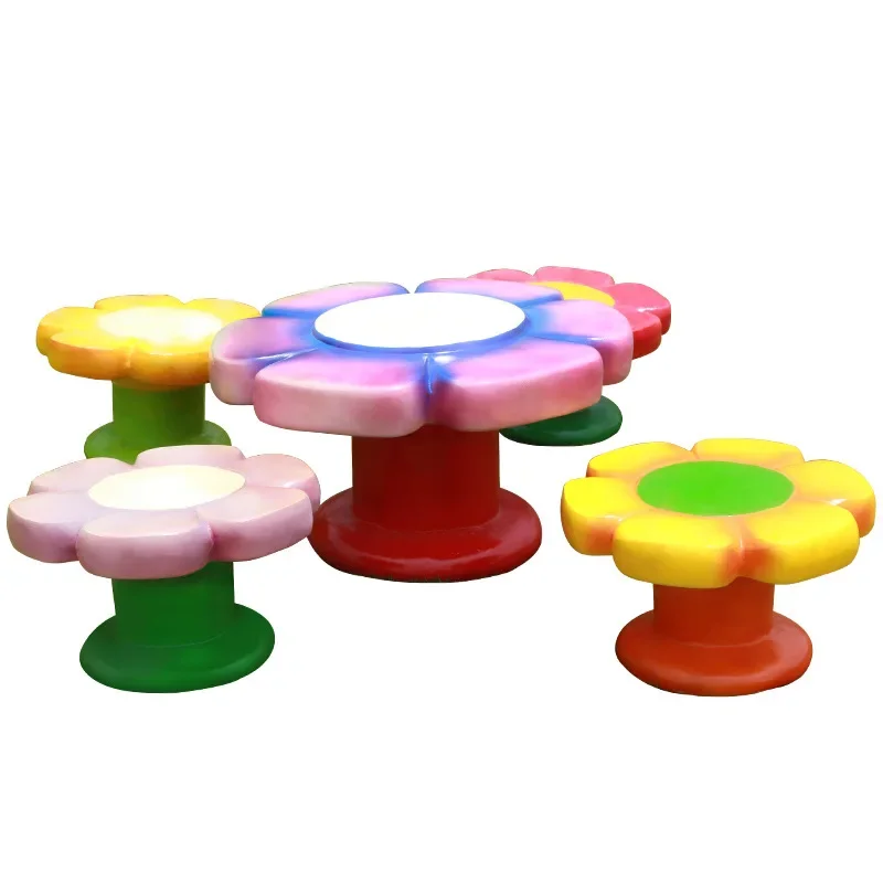 

Sunflower-shaped tables and chairs outdoor fiberglass sculpture decoration