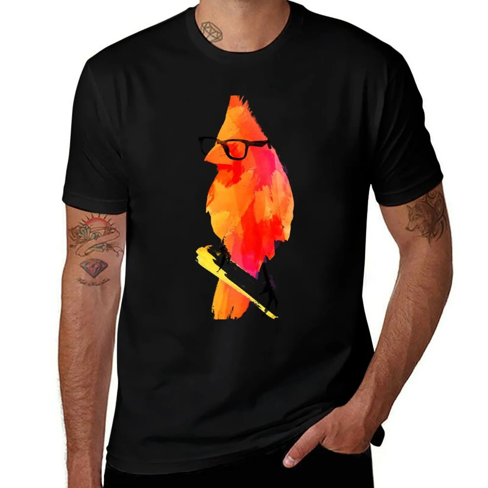 Punk Birdy T-Shirt Abstract Pattern Print Top T-Shirt