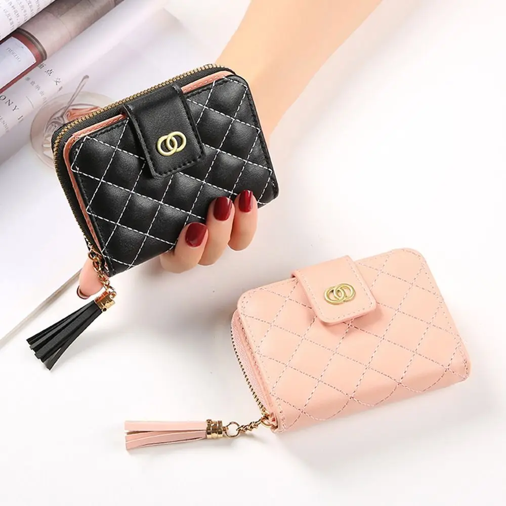 Women's Small Mini Money Bag Female Short Fringed Zipper Wallets Purse Credit Card Holder Coin Purses